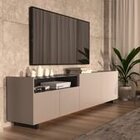 Rack Para Tv Até 50 Polegadas Com 4 Portas E Nicho 180cm Fume