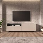 Rack Para Tv Até 50 Polegadas Com 4 Portas E Nicho 180cm Fume