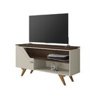 Rack Para Tv Até 50 Polegadas Design Curvo E Frisos Decorativ