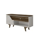 Rack Para Tv Até 50 Polegadas Design Curvo E Frisos Decorativ