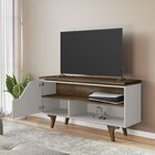 Rack Para Tv Até 50 Polegadas Design Curvo E Frisos Decorativ