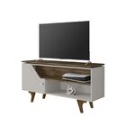 Rack Para Tv Até 50 Polegadas Design Curvo E Frisos Decorativ