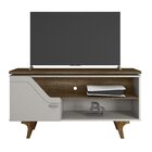 Rack Para Tv Até 50 Polegadas Design Curvo E Frisos Decorativ