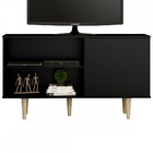 Rack Para Tv Até 50 Polegadas Pádua 1 Porta Preto Tx - Soluzi