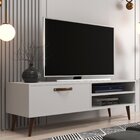 Rack Para Tv Até 50 Polegadas Pés Palito Retrô Miami Branco