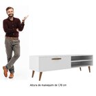 Rack Para Tv Até 50 Polegadas Pés Palito Retrô Miami Branco