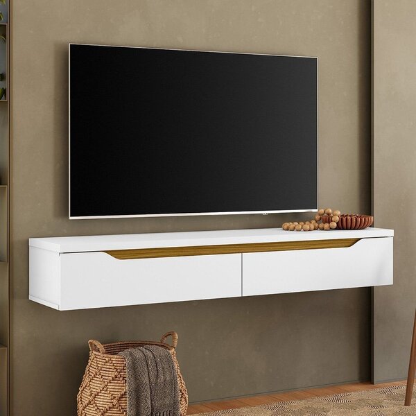 Rack Para Tv Até 50 Polegadas Suspenso Branco/cedro