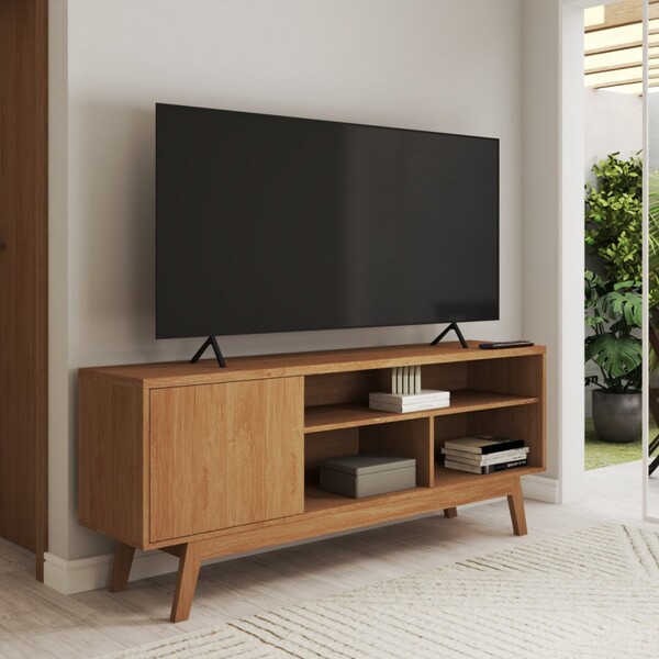 Rack Para Tv Até 50 Polegadas Trento 1 Porta Nature - Panoram