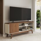 Rack Para Tv Até 50 Polegadas Trento 1 Porta Off White/freijo