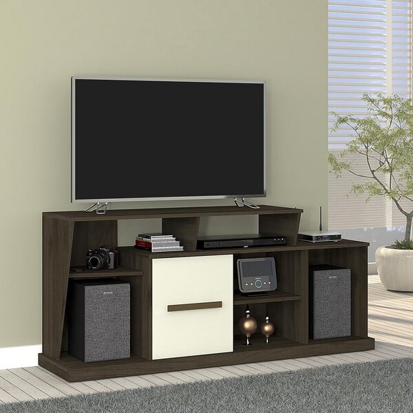 Rack Para Tv Até 52 Polegadas 1 Porta Bolero  Canela/off White