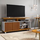 Rack Para Tv Até 52 Polegadas Com 5 Rodízios Topázio Naturall