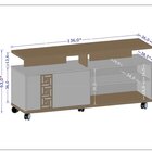 Rack Para Tv Até 52 Polegadas Com 5 Rodízios Topázio Naturall