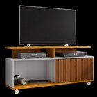 Rack Para Tv Até 52 Polegadas Com 5 Rodízios Topázio Naturall