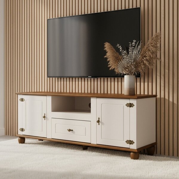 Rack Para Tv Até 55 Polegadas 100% Mdf 150cm Pés Em Madeira Maciça 2 ...