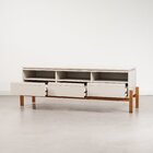 Rack Para Tv Até 55 Polegadas 100% Mdf E Pés Madeira Maciça T