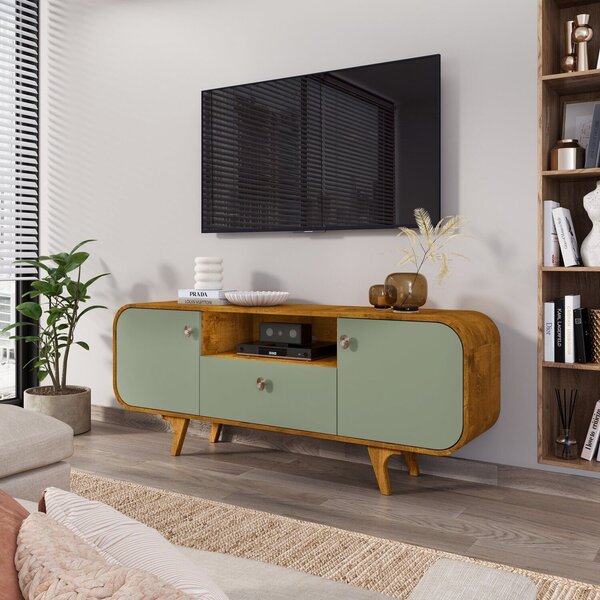 Rack Para Tv Até 55 Polegadas 156cm Pés Em Madeira Maciça Can