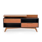 Rack Para Tv Até 55 Polegadas 2 Gavetas Club  Preto/garapa