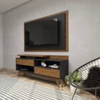 Rack Para Tv Até 55 Polegadas 2 Gavetas Club  Preto/garapa