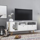 Rack Para Tv Até 55 Polegadas 2 Gavetas Retro Pet Angorá Oliv