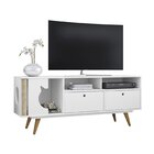 Rack Para Tv Até 55 Polegadas 2 Gavetas Retro Pet Angorá Oliv