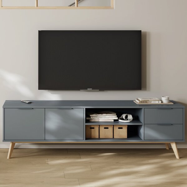 Rack Para Tv Até 55 Polegadas 2 Portas 2 Gavetas 180cm Pisco