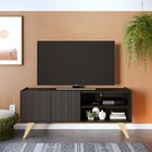 Rack Para Tv Até 55 Polegadas 2 Portas 2 Prateleiras Pés Em M