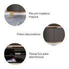 Rack Para Tv Até 55 Polegadas 2 Portas 2 Prateleiras Pés Em M