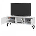 Rack Para Tv Até 55 Polegadas 2 Portas Branco/ades/pvc Preto