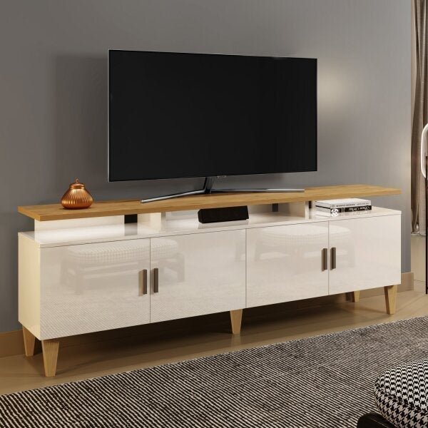 Rack Para Tv Até 55 Polegadas 4 Portas Retrô Cajueiro Yescasa