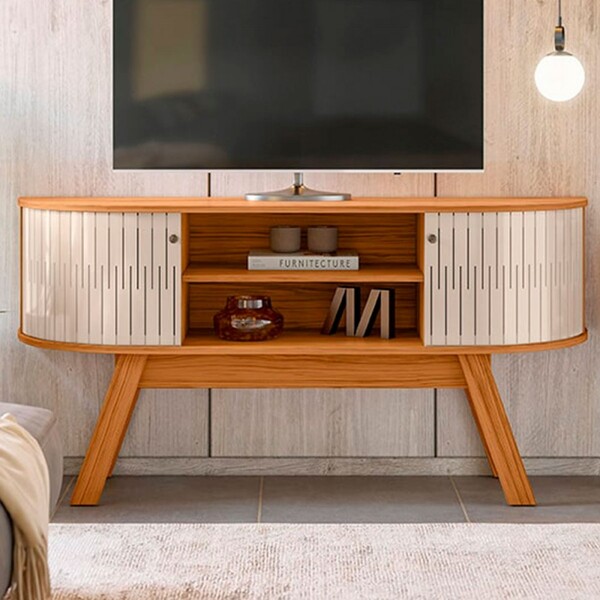 Rack Para Tv Até 55 Polegadas Atlanta 2 Portas Naturale/off W