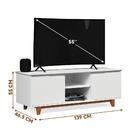 Rack Para Tv Até 55 Polegadas Branco Freijó Flex Luxe Shop Jm