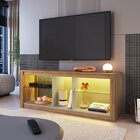 Rack Para Tv Até 55 Polegadas Com 2 Prateleiras Em Vidro E Il