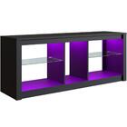 Rack Para Tv Até 55 Polegadas Com Led Leo Preto 136 Cm