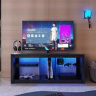 Rack Para Tv Até 55 Polegadas Com Led Leo Preto 136 Cm