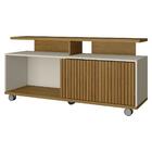 Rack Para Tv Até 55 Polegadas Com Nichos 1 Porta E Rodízios M