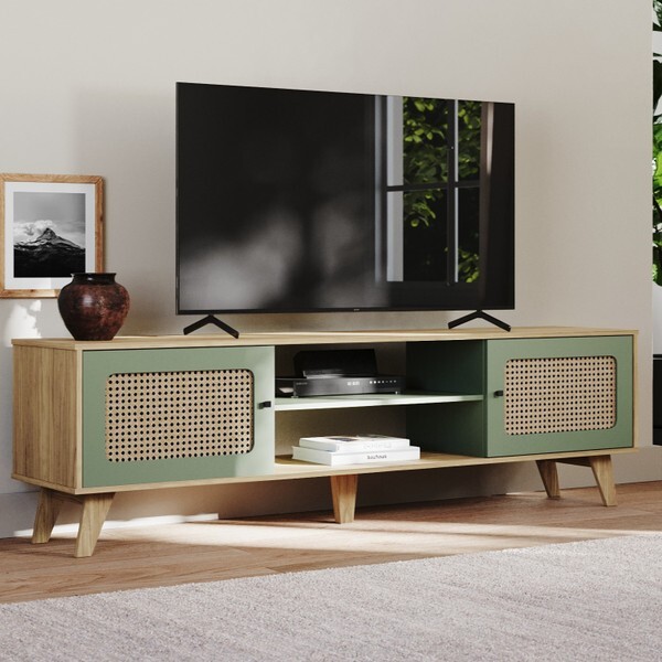 Rack Para Tv Até 55 Polegadas Erice Com 2 Porta E Pés - Carva