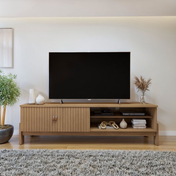 Rack Para Tv Até 55 Polegadas Frisado Ouro Preto  Cinamomo