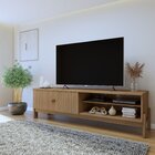 Rack Para Tv Até 55 Polegadas Frisado Ouro Preto  Cinamomo