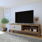 Rack Para Tv Até 55 Polegadas Frisado Ouro Preto  Cinamomo/of