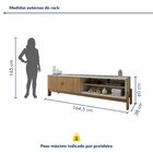 Rack Para Tv Até 55 Polegadas Frisado Ouro Preto  Off White/c