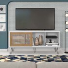 Rack Para Tv Até 55 Polegadas Industrial Retrô 136cm Em Bp Po