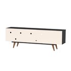 Rack Para Tv Até 55 Polegadas Pés Em Madeira Maciça Retrô 85