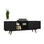 Rack Para Tv Até 55 Polegadas Pés Em Madeira Maciça Retrô 85