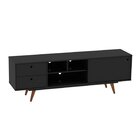 Rack Para Tv Até 55 Polegadas Pés Em Madeira Maciça Retrô 85