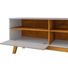 Rack Para Tv Até 55 Polegadas Pés Em Madeira Maciça Retrô Pal