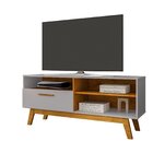 Rack Para Tv Até 55 Polegadas Pés Em Madeira Maciça Retrô Pal