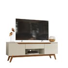 Rack Para Tv Até 55 Polegadas Pés Em Madeira Maciça Retrô Tóq