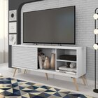 Rack Para Tv Até 55 Polegadas Retrô 136cm Em Bp Porta Pés Em