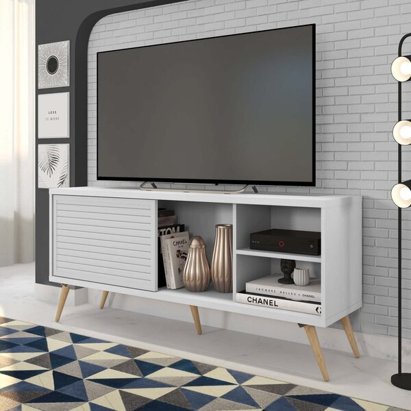 Rack Para Tv Até 55 Polegadas Retrô 136cm Em Bp Porta Pés Em