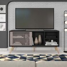 Rack Para Tv Até 55 Polegadas Retrô 136cm Em Bp Porta Pés Em